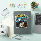 ビーチでくつろぐ顔 シール (iPadカバー)