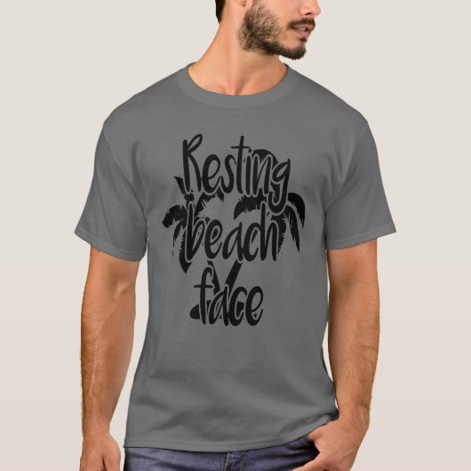 ビーチでくつろぐ顔 ビーチの引用 家庭 Tシャツ (正面)
