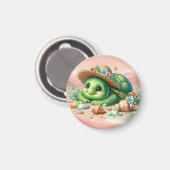 ビーチでのほほんと海ガメ マグネット (正面/裏面)