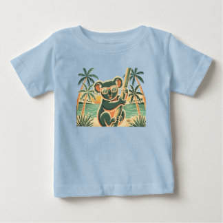 ビーチでのんびりコアラ – トロピカルサマーバイブ ベビーTシャツ