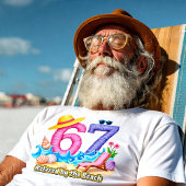 ビーチでのんびりリタイアメント 67 Tシャツ