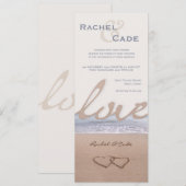 ビーチでのウェディング招待状 招待状 (正面/裏面)