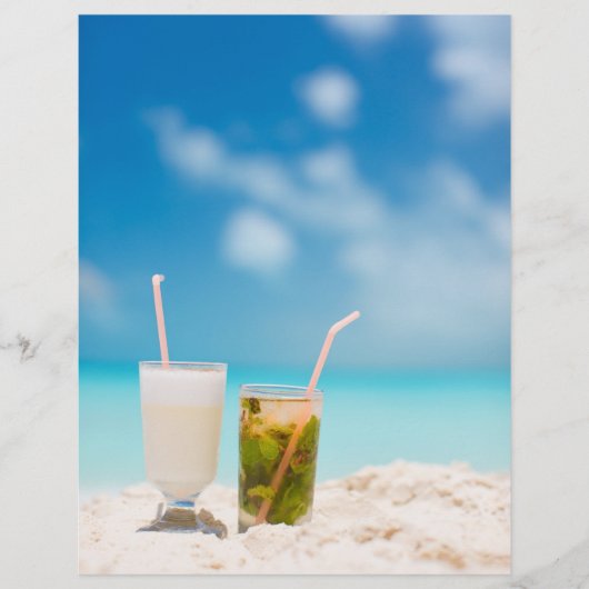 ビーチでのカクテル チラシ (正面)