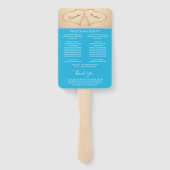 ビーチでのハートのウェディング 式プログラム ハンドファン (裏面)