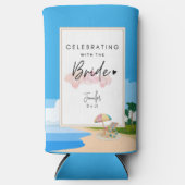 ビーチでのブライズパーティー カスタマイズ スリム缶クーラー (正面)