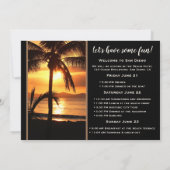 ビーチでのブライズメイドウィークエンドの予定表招待状 招待状 (裏面)