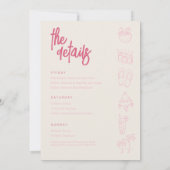 ビーチでのブライズメイドウィークエンド招待状とスケジュール 招待状 (裏面)