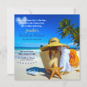 ビーチでのブライズメイドパーティー招待状 招待状 (正面)