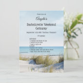 ビーチでのブライズメイドパーティー週末テンプレート招待状 招待状 (スタンド正面)