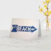 ビーチでの休暇 カード (黄色い花)