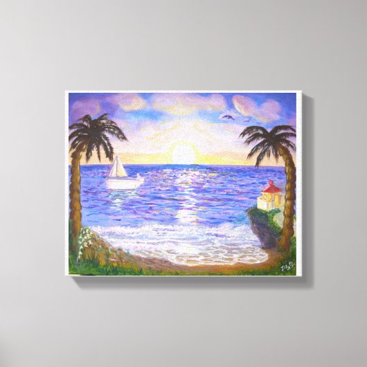 ビーチでの休暇 キャンバスプリント (正面)