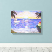 ビーチでの休暇 キャンバスプリント (インサイチュ (ウッドフロア))