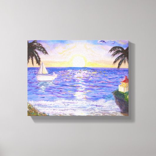 ビーチでの休暇 キャンバスプリント (正面)