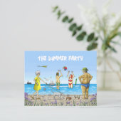 ビーチでの夏の誕生日パーティー シーズンポストカード (スタンド正面)
