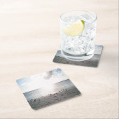 ビーチでの太陽の輝き スクエアペーパーコースター (インサイチュ)