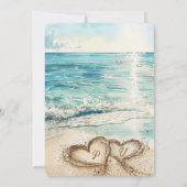 ビーチでの愛の結婚式招待状 招待状 (裏面)