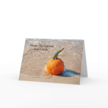 ビーチでの感謝祭のパンプキン