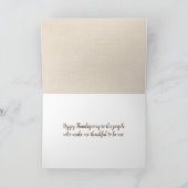 ビーチでの感謝祭のパンプキン カード (内部)