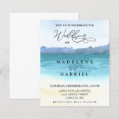 ビーチでの挙式 ウェディング カリグラフィー 水彩 (正面/裏面)