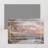 ビーチでの挙式　Save Our Date 結婚式　写真なし セーブザデート (正面/裏面)