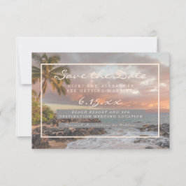 ビーチでの挙式 Save Our Date 結婚式 写真なし セーブザデート
