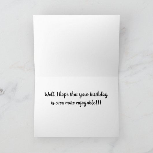 *ビーチでの日*誕生日 カード (内部)