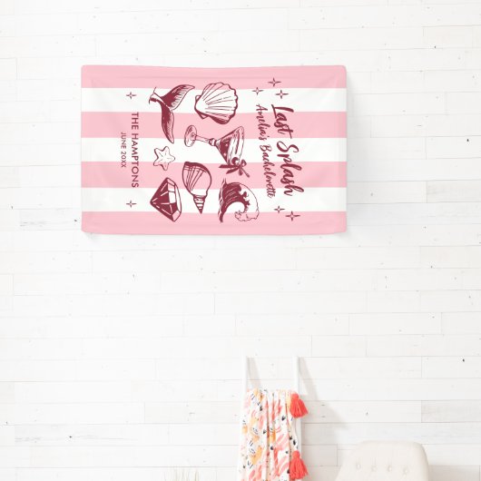 ビーチでの最後のバチェロレッテパーティー マーメイド 横断幕 (インサイチュ)