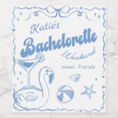 ビーチでの最後の乾杯 独身最後の週末 ワインラベル (シングルラベル)