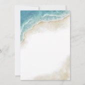 ビーチでの水彩画の夏のウェディング 招待状 (裏面)