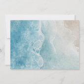 ビーチでの水彩画 デスティネーションウェディング 招待状 (裏面)