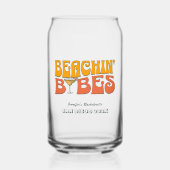 ビーチでの独身最後の女祭り レトロ ビーチィン ベイブス ガラス缶 (正面)
