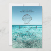 ビーチでの目的地ウェディング　保存日発表 セーブザデート (正面)