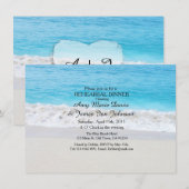 ビーチでの結婚式のリハーサルディナーの招待状ビーチ1 招待状 (正面/裏面)