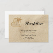 ビーチでの結婚式の招待状 エンクロージャーカード (正面/裏面)