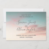 ビーチでの結婚式の目的地の保存日付 セーブザデート (正面)