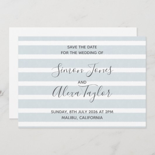 ビーチでの結婚式の目的地の保存日付 セーブザデート (正面/裏面)