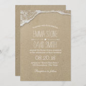 ビーチでの結婚式招待状 招待状 (正面/裏面)