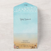 ビーチでの結婚式 オールインワン招待状 (外側)