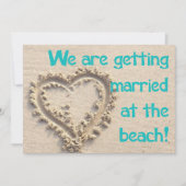 ビーチでの結婚式 パーティー招待状 招待状 (正面)