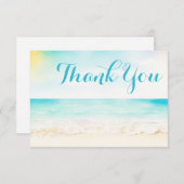 ビーチでの航海クルーズ従業員感謝祭 サンキューカード (正面/裏面)