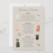 ビーチでの花嫁の最後の夜のタイムライン招待状 招待状 (裏面)