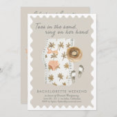 ビーチでの花嫁の最後の夜のタイムライン招待状 招待状 (正面/裏面)