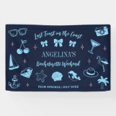 ビーチでの花嫁の最後の夜の会へようこそドゥードル 横断幕 (横)