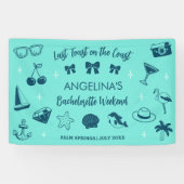 ビーチでの花嫁の最後の夜の海岸ドゥードルアート 横断幕 (横)