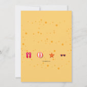 ビーチでの花嫁の最後の女友達パーティー 招待状 (裏面)