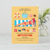 ビーチでの花嫁の最後の旅パーティー 招待状 (スタンド正面)