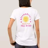 ビーチでの花嫁の独身最後の夜カスタムデザイン Tシャツ (裏面)