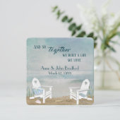 ビーチでの誓いの更新式 招待状 (スタンド正面)