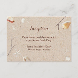 ビーチでの貝殻とヒトデの結婚式挿入カード エンクロージャーカード