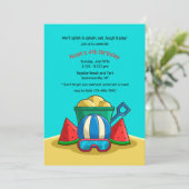 ビーチでの遊びのお誘い 招待状 (スタンド正面)